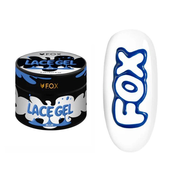 Гель-фарба для нігтів F.O.X Lace Gel, Blue, 5 мл