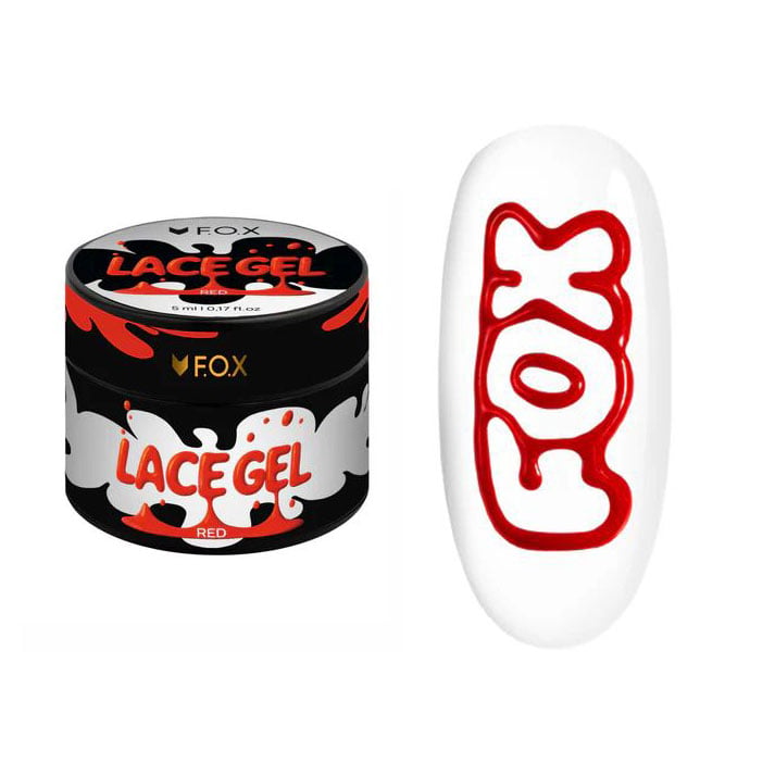 Гель-фарба для нігтів F.O.X Lace Gel, Red, 5 мл